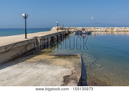 Panorama with Port of Skala Sotiros, Thassos island, East Macedonia and Thrace, Greece