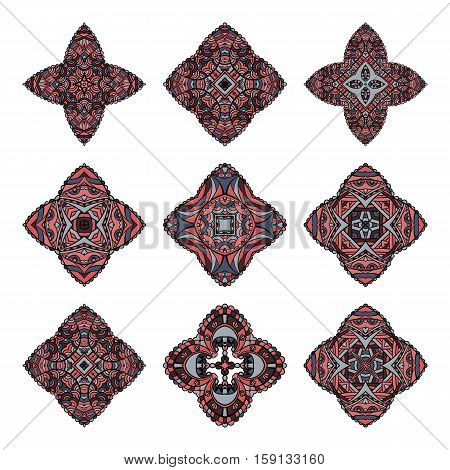 Mandalas collection. Round Ornament Pattern. Vintage decorative elements. Hand drawn background. Islam, Arabic, Indian ottoman motifs