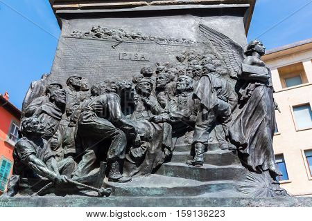 Relief At The Socle Of The Garibaldi Statue