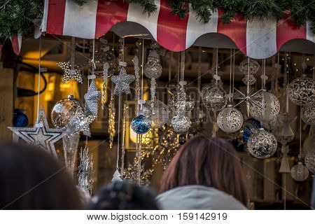Typical Christmas market in Bolzano, Alto Adige in Italy