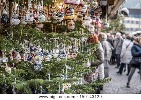 Typical Christmas market in Bolzano, Alto Adige in Italy
