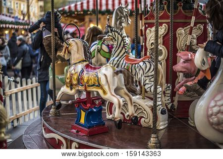 Typical Christmas market in Bolzano, Alto Adige in Italy