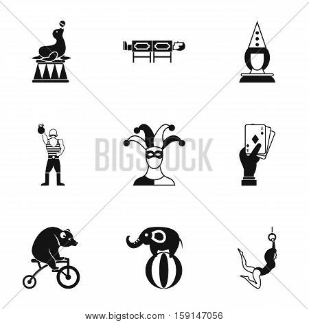 Chapiteau icons set. Simple illustration of 9 chapiteau vector icons for web