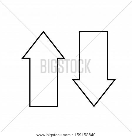 Up and down arrows isolated line vector