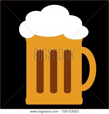 Beer icon flat illustration drink glass sign