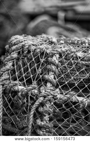 Old Vintage Hand Made Rope Lobster Pot Used In Fishing Industry