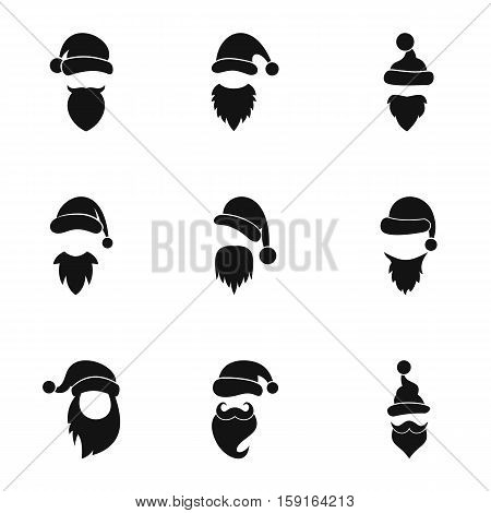 Wizard Santa Claus icons set. Simple illustration of 9 wizard Santa Claus vector icons for web