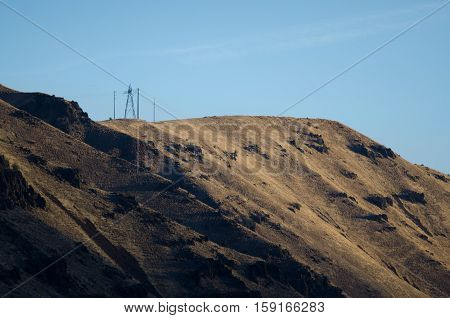 Utility Poles Standing High Above the Heart of Hells Canyon