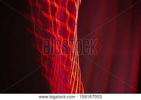 Abstract background made of Christmas lights with long exposure.