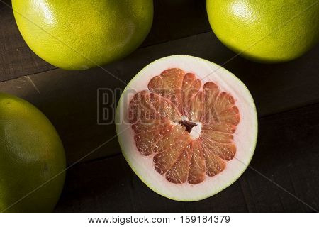 Raw Green Organic Citrus Pummelo Fruit