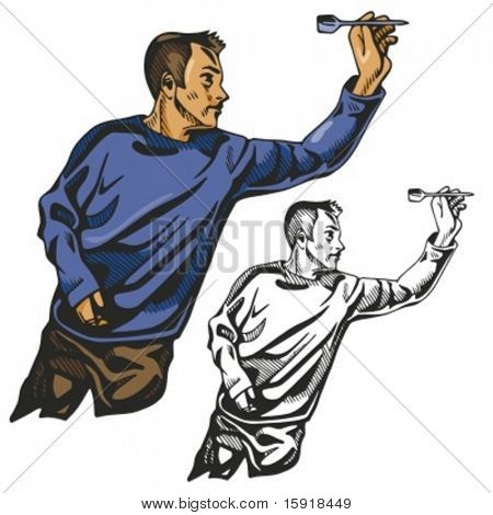Dart player. Vector illustration
