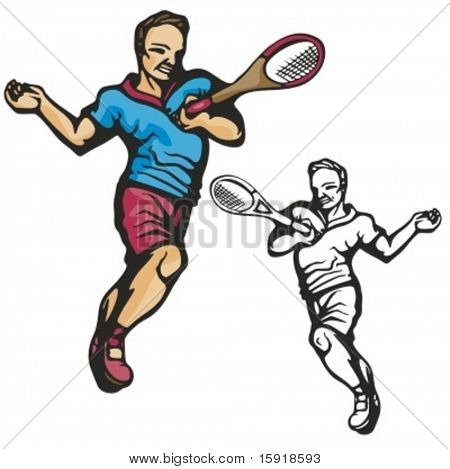 Giocatore di tennis. Illustrazione vettoriale