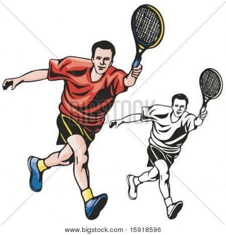 Giocatore di tennis. Illustrazione vettoriale