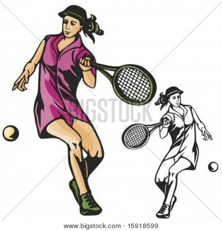 Giocatore di tennis. Illustrazione vettoriale