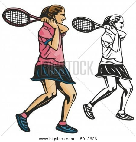 Giocatore di tennis. Illustrazione vettoriale