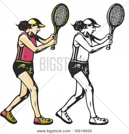 Giocatore di tennis. Illustrazione vettoriale