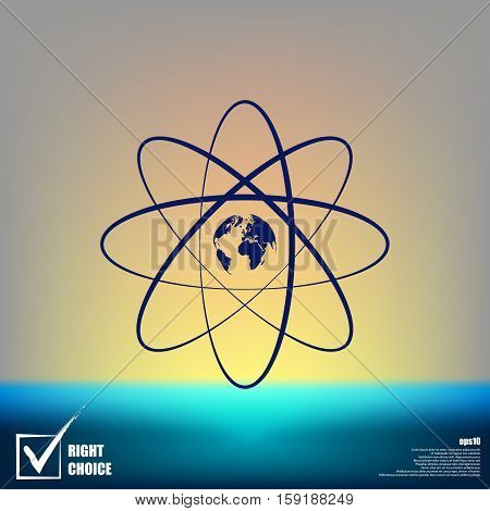 Flat Paper Cut Style Icon Of Science Symbol