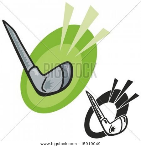 Nahaufnahme des Golf-Stick. Vektor-illustration