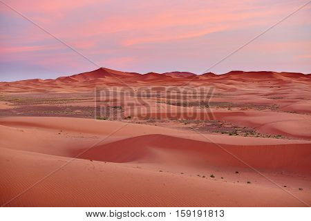 Sunset At Sahara Desert, Merzouga, Morocco