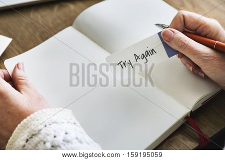 Time to Renew Try Again Restart Motivation Never Give Up Concept