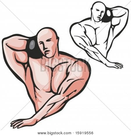 Kladivo Hrnčíř atlet. Vektorové ilustrace.