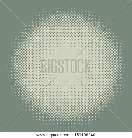 Yellow and green vintage colored halftone round frame vector background.