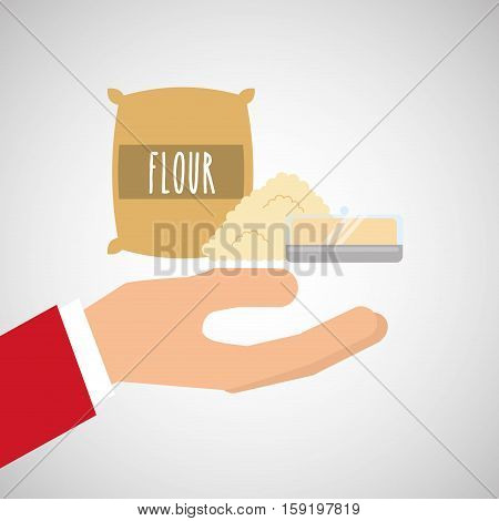 bakery cooking hand flour and butter vector illustration eps 10