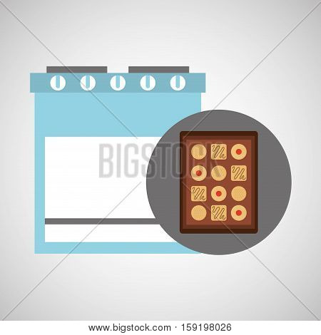 kitchen bakery concept cookie tray set vector illustration eps 10