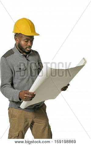 Black man African American Construction Worker on a job site.