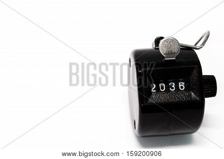 Year 2036 Counter on isolated white background
