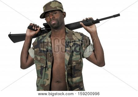 African American Black Man Soldier