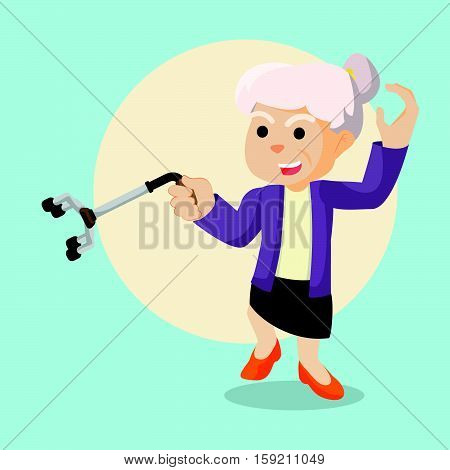 old woman kung fu eps10 vector illustration design
