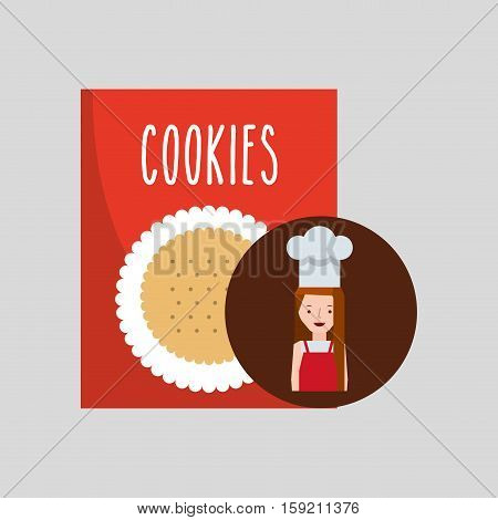cooker girl cookie mix vector illustration eps 10