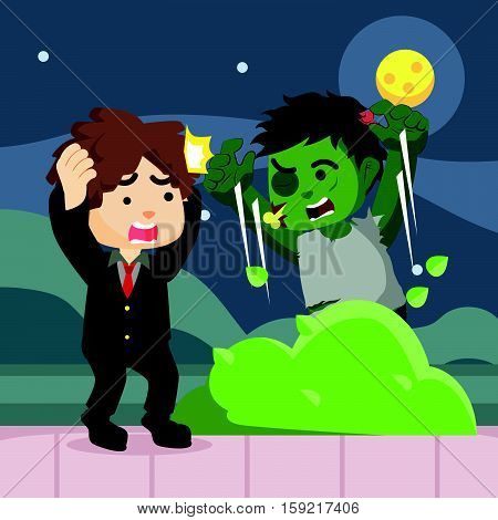 zombie suddenly came out of bushes scare people