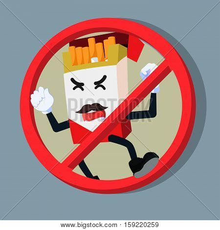 cigarette prohibitted cartoon eps10 vector illustration design