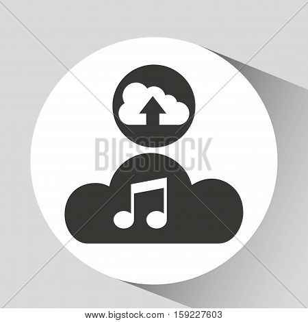 upload cloud sound music vector illustration eps 10