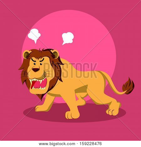 angry lion cartoon eps10 vector illustration design