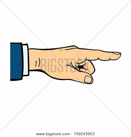 Human hands showing finger. Hand simulating pressing button. Isolated on white background body gesturing touch. Business success index simplicity concept.