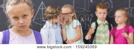 Sad School Girl, Kids Backbiting Her