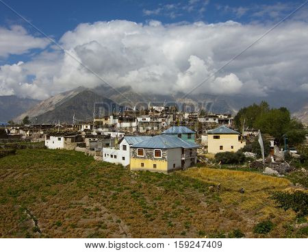 India Himalaya mountains mountain villages houses domestic housing