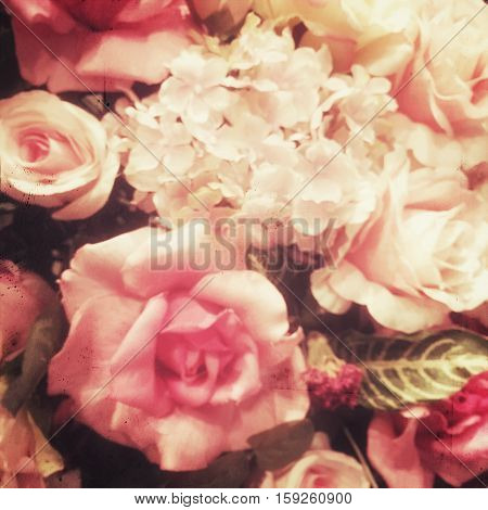 Artificial rose flower for background. vintage stye
