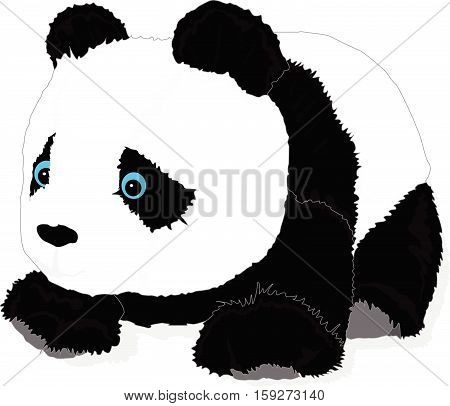 cute panda toy vector isolated on white.