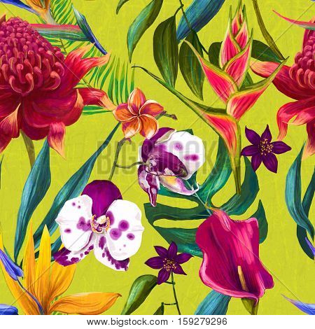 tropical seamless exotic floral fashion pattern -seamless wallpaper