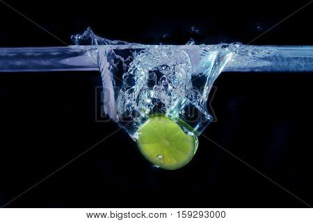 Splash Of Lime And Ice. Freshness Conce