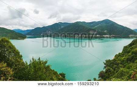 Reservoir Zhinvali On The Aragvi River In Georgia