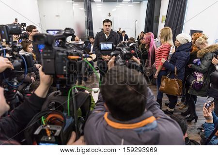 Mikhail Saakashvili On Briefing For Press