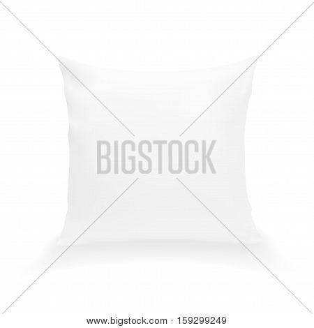 Blank White Square Pillow. Clean Cushion. EPS10 Vector