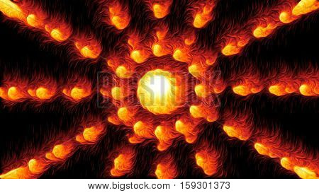 Abstract background with colorul oil particles. Glowin background