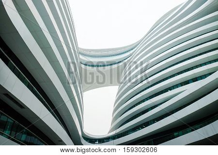 The Galaxy SOHO project in central Beijing. It contains office retail and entertainment complex that will become an integral part of the living city inspired by the grand scale of Beijing.