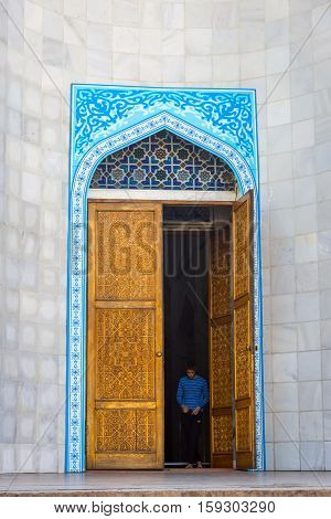 Entrance To Almaty Central Mosque, Kazakhstan